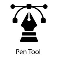 Stiftwerkzeug-Glyphensymbol isoliert auf weißem Hintergrund vektor