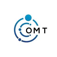 Omt-Buchstaben-Technologie-Logo-Design auf weißem Hintergrund. omt kreative Initialen schreiben es Logo-Konzept. omt Briefgestaltung. vektor