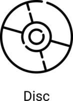 cd disk linje ikon isolerad på vit bakgrund vektor