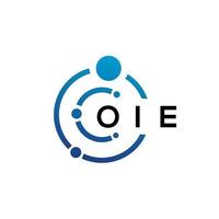 oie-Buchstaben-Technologie-Logo-Design auf weißem Hintergrund. oie kreative Initialen schreiben es Logokonzept. oie Briefgestaltung. vektor