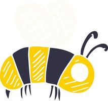 bee tecknad doodle vektor