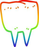 regnbågsgradient linjeteckning tecknad tand vektor
