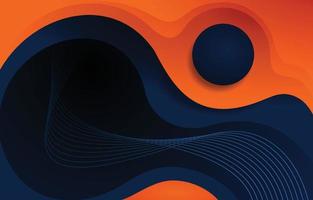 blau orange abstrakter Kurvenhintergrund vektor