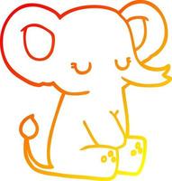 warme Gradientenlinie Zeichnung Cartoon Elefant vektor