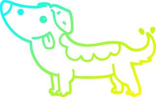 Kalte Gradientenlinie Zeichnung Cartoon-Hund vektor