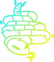 Kalte Gradientenlinie Zeichnung Cartoon giftige Schlange vektor