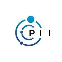 pii-Buchstaben-Technologie-Logo-Design auf weißem Hintergrund. pii kreative initialen schreiben es logokonzept. pii Briefgestaltung. vektor