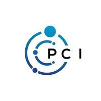 PCI-Brief-Technologie-Logo-Design auf weißem Hintergrund. PCI kreative Initialen schreiben es Logo-Konzept. PCI-Briefgestaltung. vektor