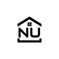 nu-Brief-Design.nu-Brief-Logo-Design auf weißem Hintergrund. nu kreative Initialen schreiben Logo-Konzept. nu-Brief-Design.nu-Brief-Logo-Design auf weißem Hintergrund. nu kreat vektor