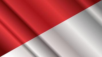 Indonesiens flagga röd vit våg gradient effekt mall bakgrundsdesign vektor