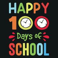 Happy 100 Days of School - Back to School T-Shirt Design vektor