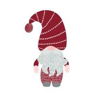 söt färgglad tomte liten jul fancy varelse enkel tecknad vektorillustration, platt design för vintersemester gratulationskort, inbjudningar, banderoller, jultomtehjälpare vektor