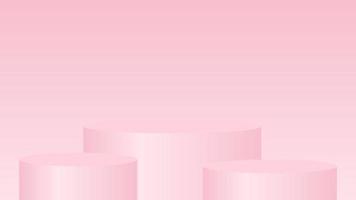 leeres rosa podium für herausragende luxusproduktwerbung auf rosa hintergrund vektor