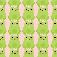 süße lächelnde frösche mit rosa wangen. verliebte grüne Kröten. vektor tierfiguren nahtloses muster der amphibienkrötenzeichnung kindisches design für babykleidung, bettwäsche, textilien, druck, tapete.