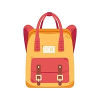 Vektor-Schulrucksack. zurück zur Schule. Schultasche und Rucksack. rote und gelbe Tasche. süßes Schulaccessoire. vektor