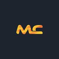 mc verknüpfte Großbuchstaben-Logo-Vektordatei vektor