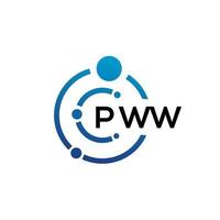 pww-Buchstaben-Technologie-Logo-Design auf weißem Hintergrund. pww kreative Initialen schreiben es Logo-Konzept. pww Briefgestaltung. vektor