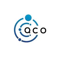 qco-Buchstaben-Technologie-Logo-Design auf weißem Hintergrund. Qco kreative Initialen schreiben es Logo-Konzept. qco Briefgestaltung. vektor