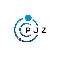 pjz-Buchstaben-Technologie-Logo-Design auf weißem Hintergrund. pjz kreative initialen schreiben es logokonzept. pjz Briefgestaltung. vektor