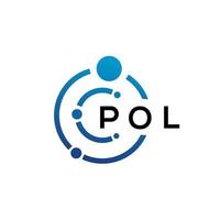 Pol-Buchstaben-Technologie-Logo-Design auf weißem Hintergrund. pol kreative Initialen schreiben es Logo-Konzept. Pol-Briefgestaltung. vektor