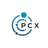 PCX-Buchstaben-Technologie-Logo-Design auf weißem Hintergrund. pcx kreative Initialen schreiben es Logo-Konzept. Pcx-Briefgestaltung. vektor