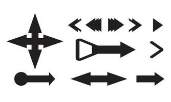 satz aus schwarzem vektorpfeil. pfeilvektorillustration und sammlung. pfeilvektorsymbol. vektor