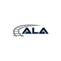 Ala-Brief-Logo-Design auf weißem Hintergrund. ala kreative Initialen schreiben Logo-Konzept. ala Briefgestaltung. vektor