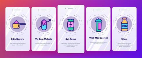 Onboarding von Sporternährungsvektoren vektor