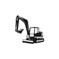 grävmaskin logotyp mall, tung utrustning för konstruktion logotyp vektor