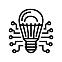 Technologie Glühbirne Symbol Leitung Vektor Illustration