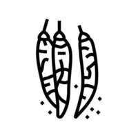 getrocknete Chili-Pfeffer-Linie Symbol-Vektor-Illustration vektor