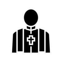 präst pastor glyf ikon vektor isolerade illustration