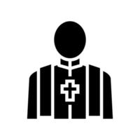 Priester Pastor Glyphe Symbol Vektor isolierte Illustration