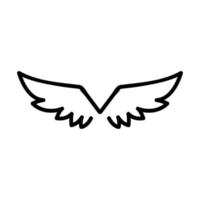 vingarna av ängelikonen vektor. isolerade kontur symbol illustration vektor
