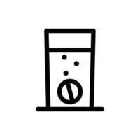 Vitamine und ein Glas Wasser-Icon-Vektor. isolierte kontursymbolillustration vektor