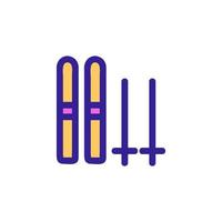 Symbolvektor für Ski und Stöcke. isolierte kontursymbolillustration vektor
