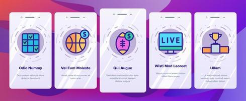 Wetten Fußballspiel Farbvektor Onboarding vektor