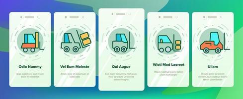 Farbgabelstapler, Gabelstapler-Vektor-Onboarding vektor