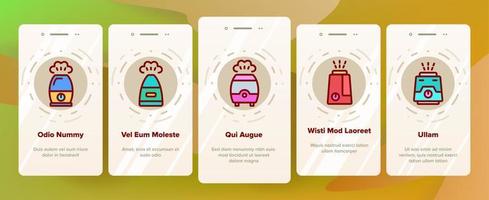Onboarding des Luftbefeuchtervektors mit unterschiedlicher Farbe vektor