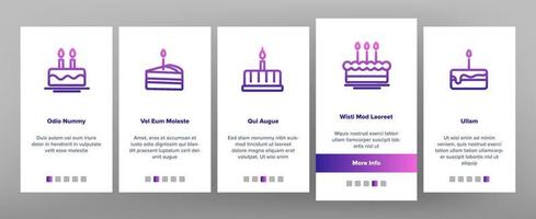 Onboarding-Vektor für Geburtstagstorte in Farbe vektor