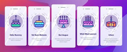 Onboarding-Vektor für Geburtstagstorte in Farbe vektor