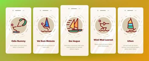 vattenskidor, vindsurfing linjär vektor onboarding