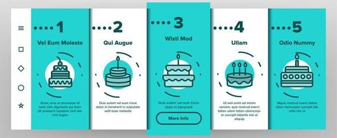 färg födelsedagstårta onboarding vektor