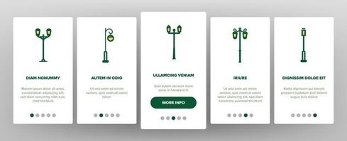 Onboarding mit linearem Vektor für Straßenlaternen