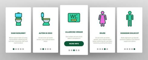 wc, offentligt badrum, toalett vektor onboarding