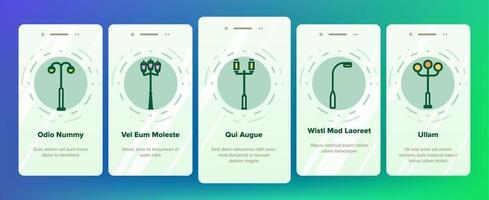 Onboarding mit linearem Vektor für Straßenlaternen