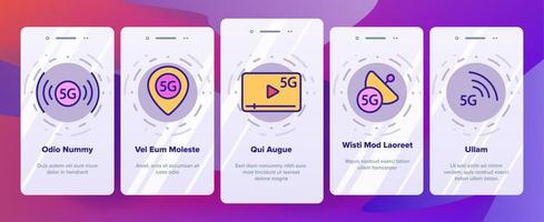 5g snabbt nätverk, anslutning till webbplats vektor onboarding