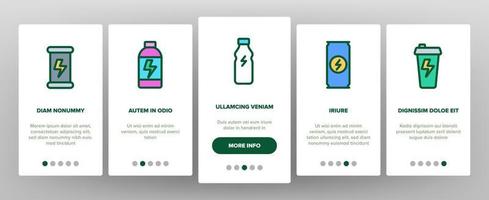 Energy-Drink-Farbelemente, Vektor-Onboarding vektor