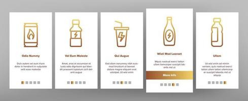 Energy-Drink-Farbelemente, Vektor-Onboarding vektor