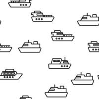 färja, fartyg och fartyg vektor seamless mönster